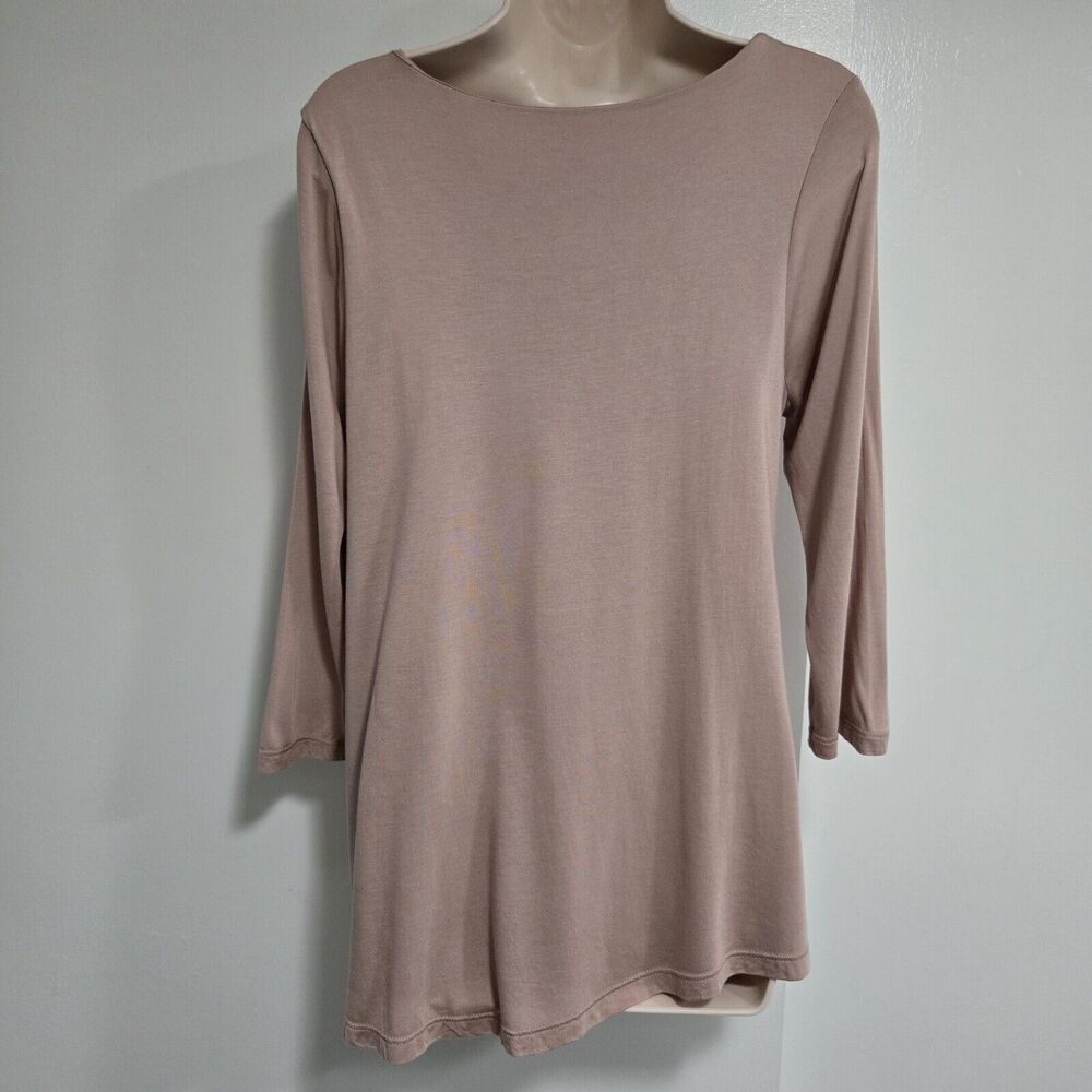 Pure J. Jill Size XS Blush Pink Rayon Blend Stretch Knit Tunic 3/4 Sleeves - Picture 4 of 5